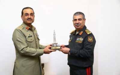 Field Marshal Syed Asim Munir, NI (M), Chief of Army Staff (COAS), met with Colonel General Hasanov Zakir Asgar Oglu, Minister of Defence, Azerbaijan, in Lachin, Azerbaijan.ISPR